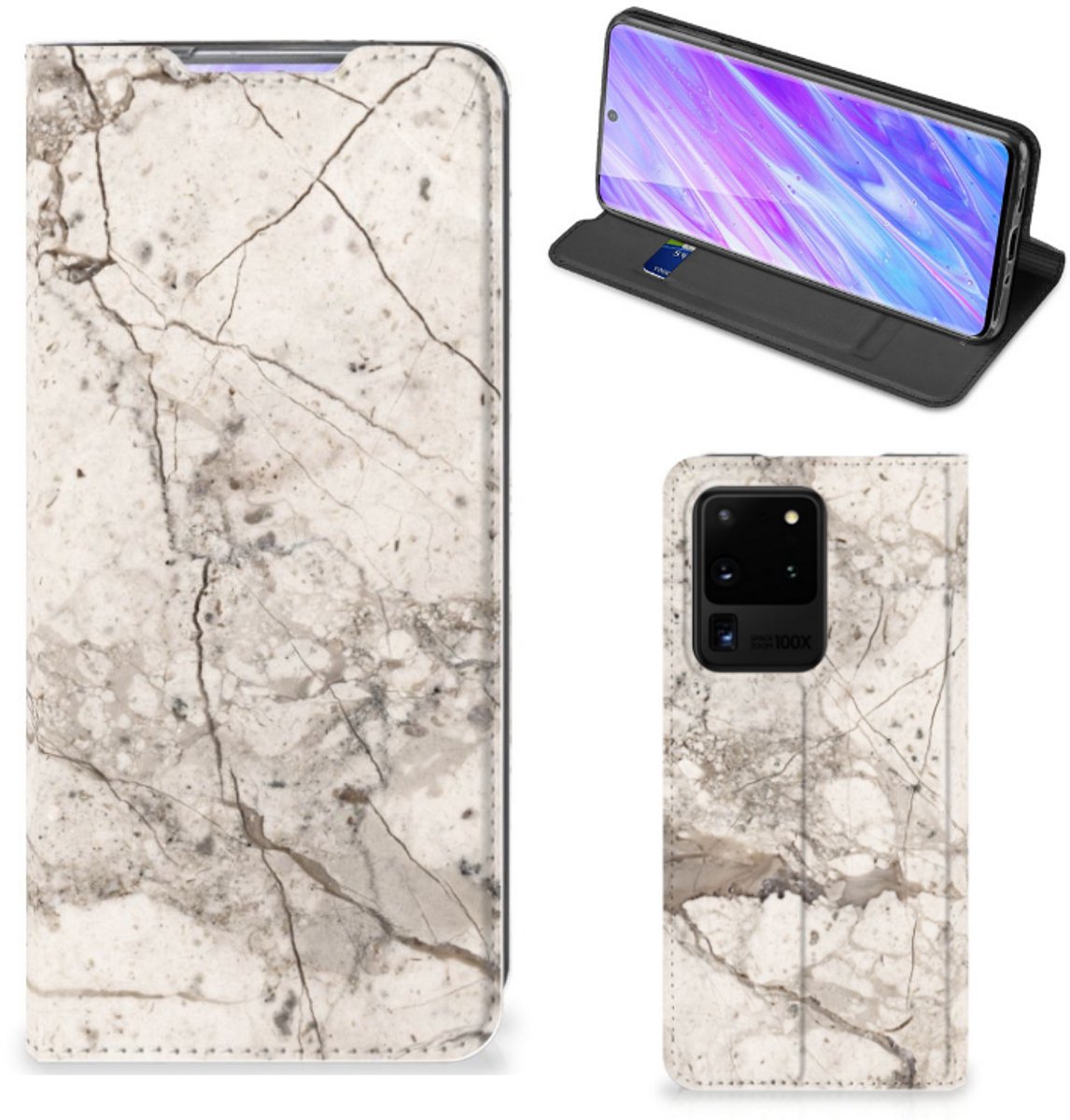 Samsung Galaxy S20 Ultra Standcase Marmer Beige