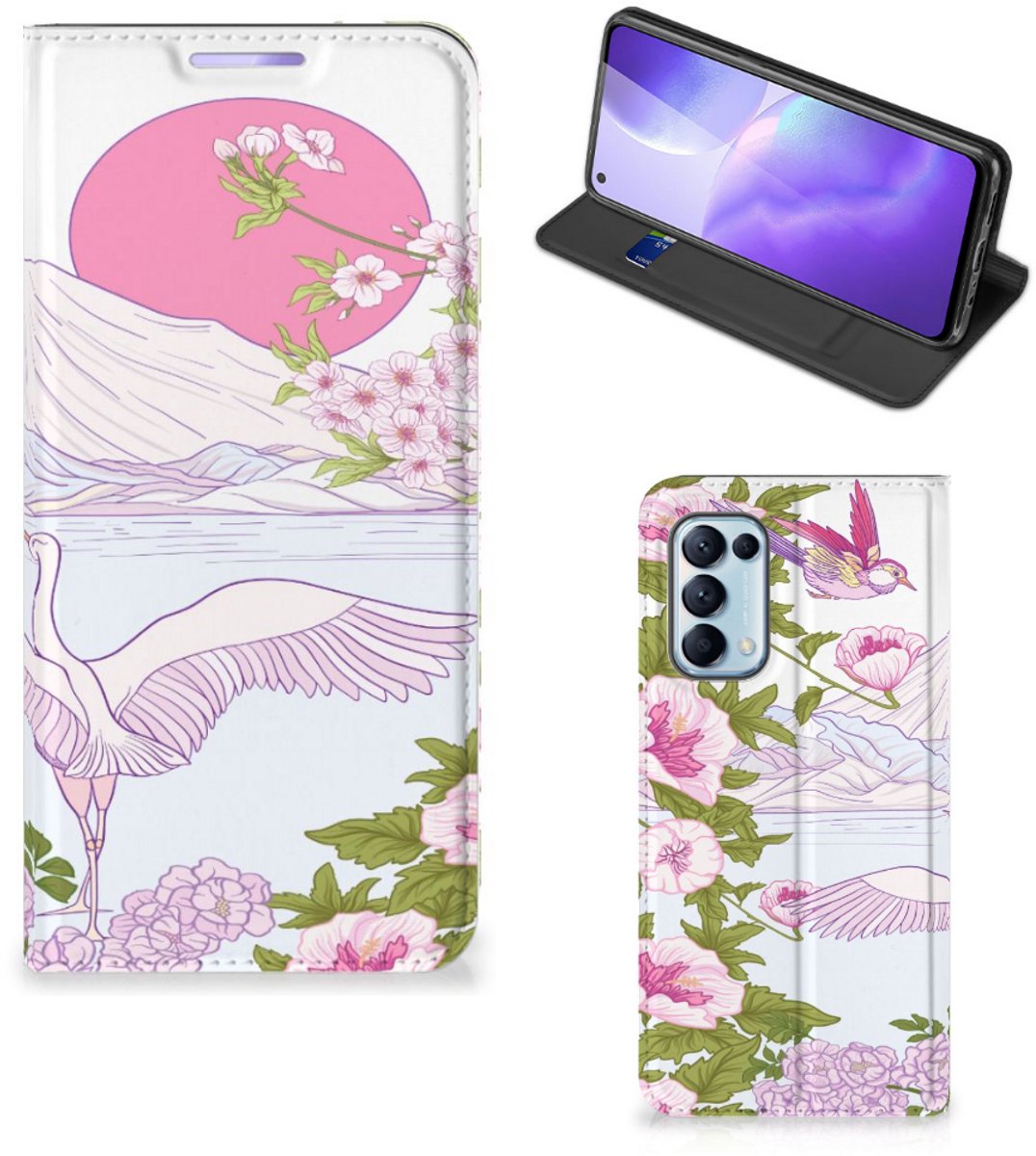 Standcase Hoesje voor OPPO Find X3 Lite Hoesje maken Bird Standing