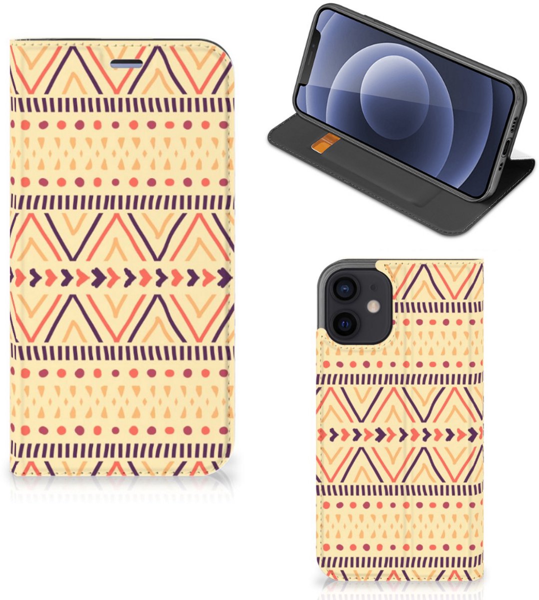 iPhone 12 Mini Hoesje met Magneet Aztec Yellow
