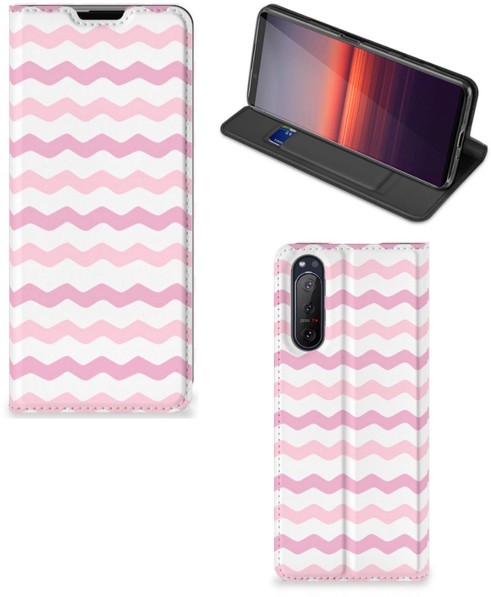 Sony Xperia 5 II Hoesje met Magneet Waves Roze