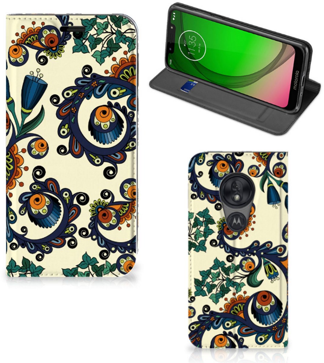 Telefoon Hoesje Motorola Moto G7 Play Barok Flower