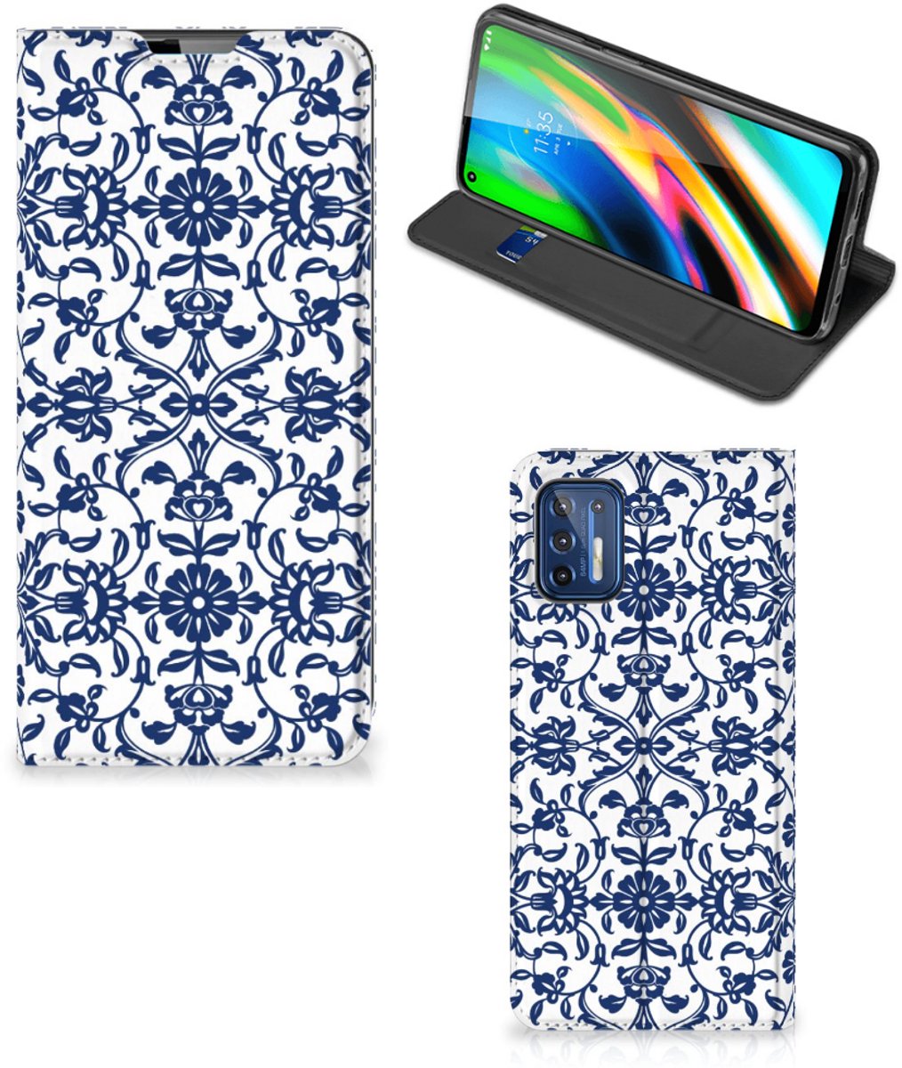 Motorola Moto G9 Plus Smart Cover Flower Blue