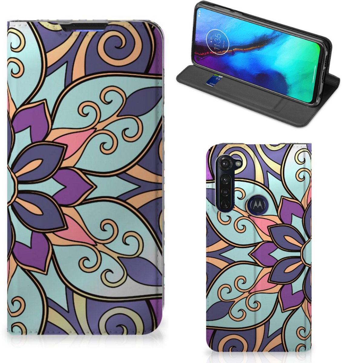 Motorola Moto G Pro Smart Cover Purple Flower
