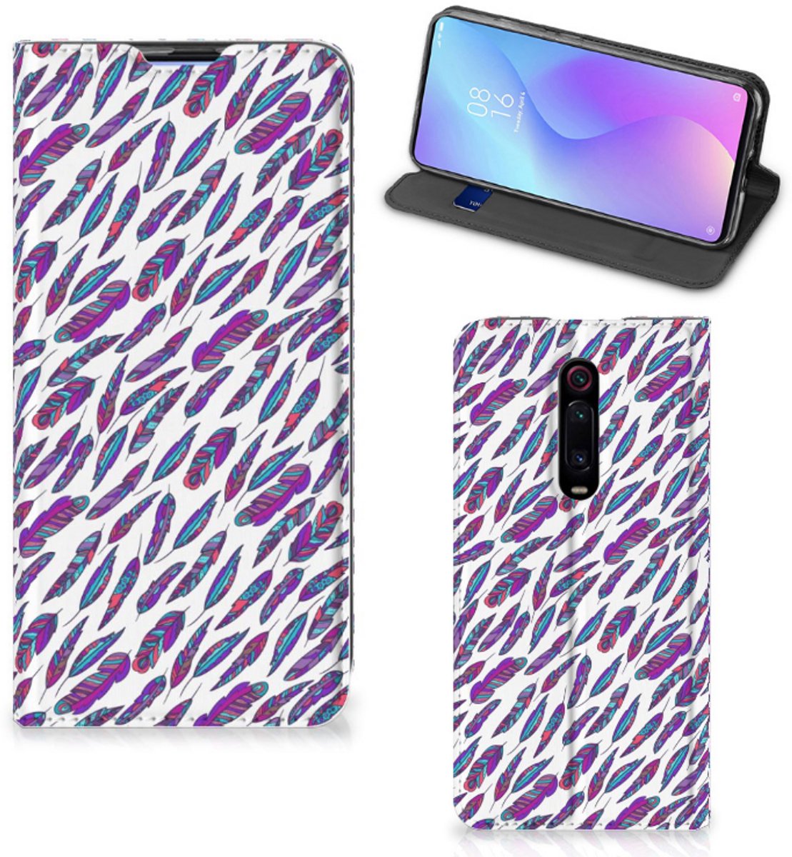 Xiaomi Mi 9T Pro Hoesje met Magneet Feathers Color