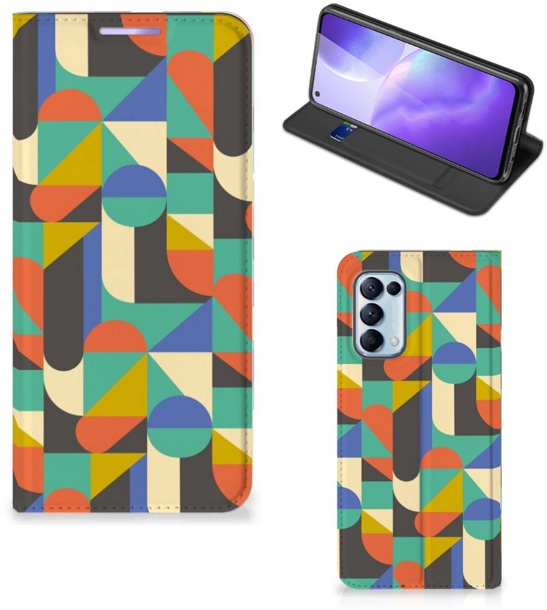 OPPO Find X3 Lite Hoesje met Magneet Funky Retro