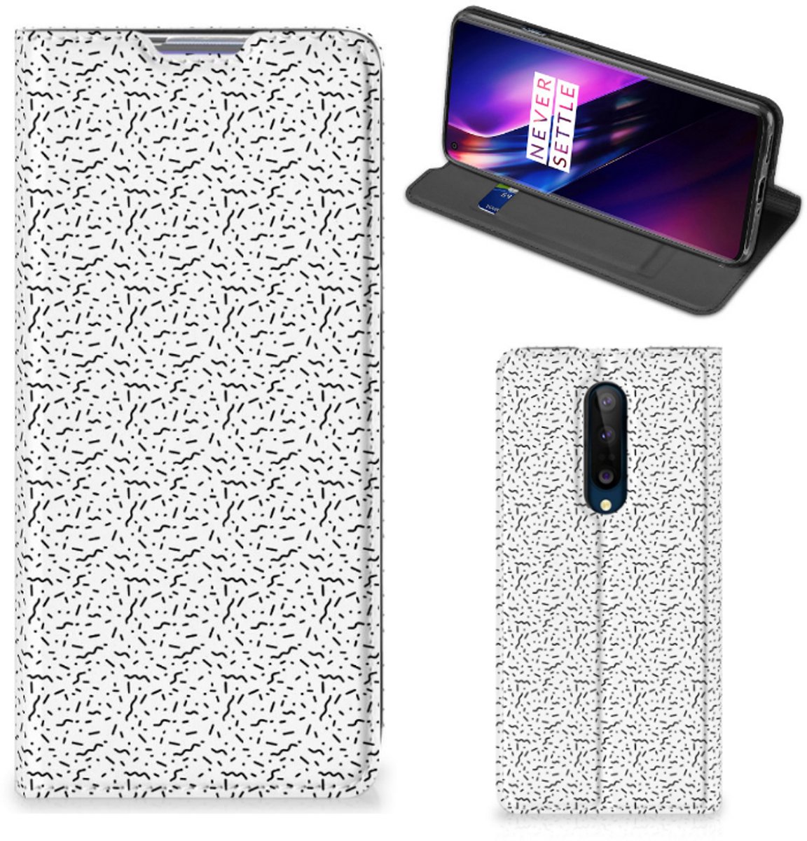 OnePlus 8 Hoesje met Magneet Stripes Dots