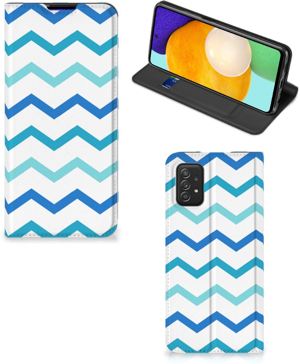 Samsung Galaxy A03s Hoesje met Magneet Zigzag Blauw