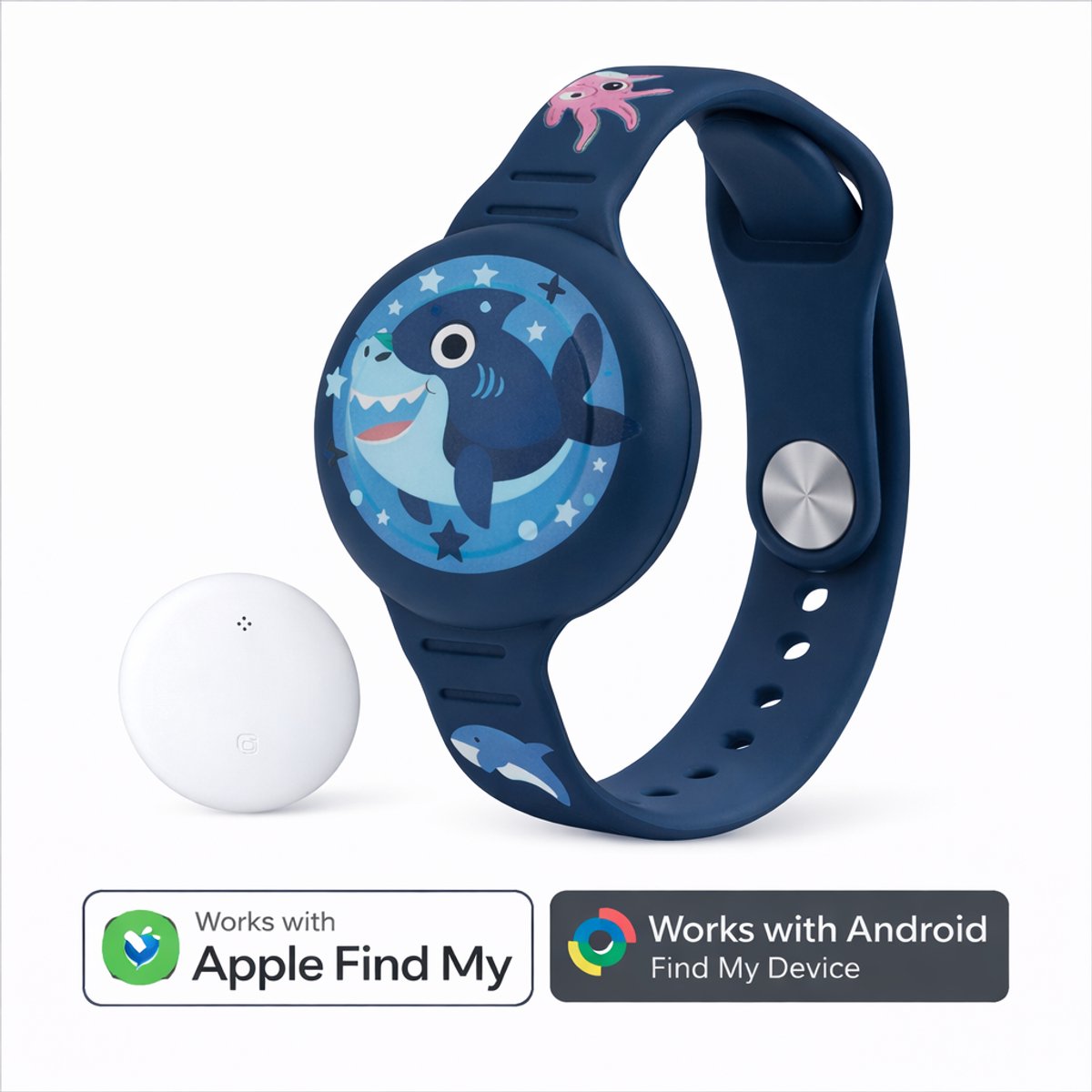 Kinder horloge - Locatie Tracker - Werkt met Android Find My Hub- Armband inclusief tracker - GPS armband - Waterdicht