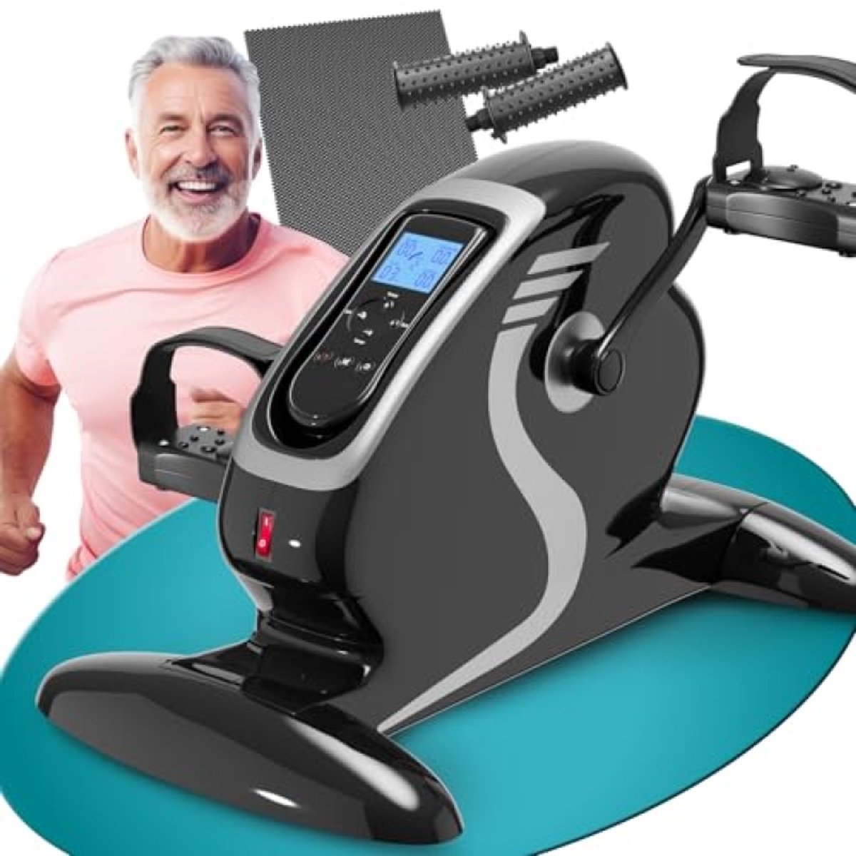 Compacte zitfiets trainer - 2-in-1 arm- en beentrainer met LCD-scherm en 12 weerstandsstanden
