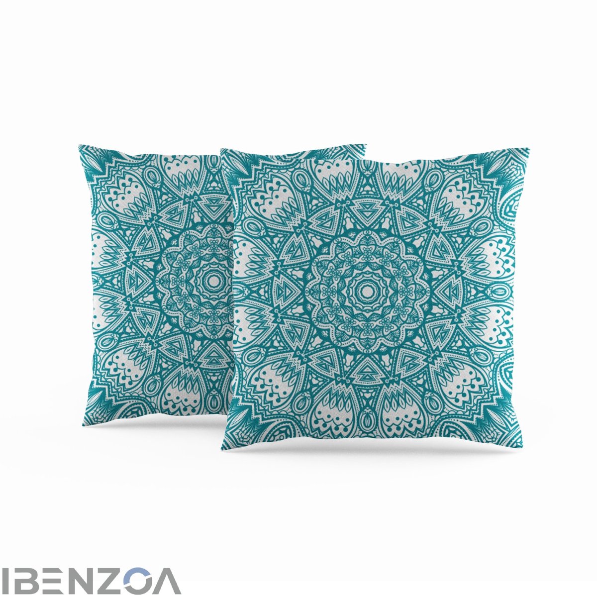 Ibenzoa Kussensloop - Turquoise - 40x40 cm - Katoen