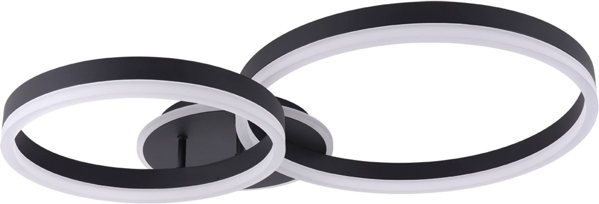NOLAN Led Plafondlamp - 38w 5500 Lumen - Rond - 4100K Daglicht wit - Zwart - 650mm