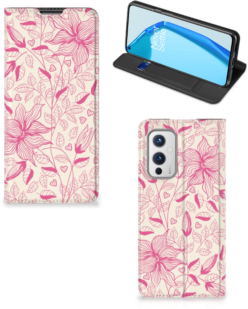 OnePlus 9 Smart Cover Pink Flowers