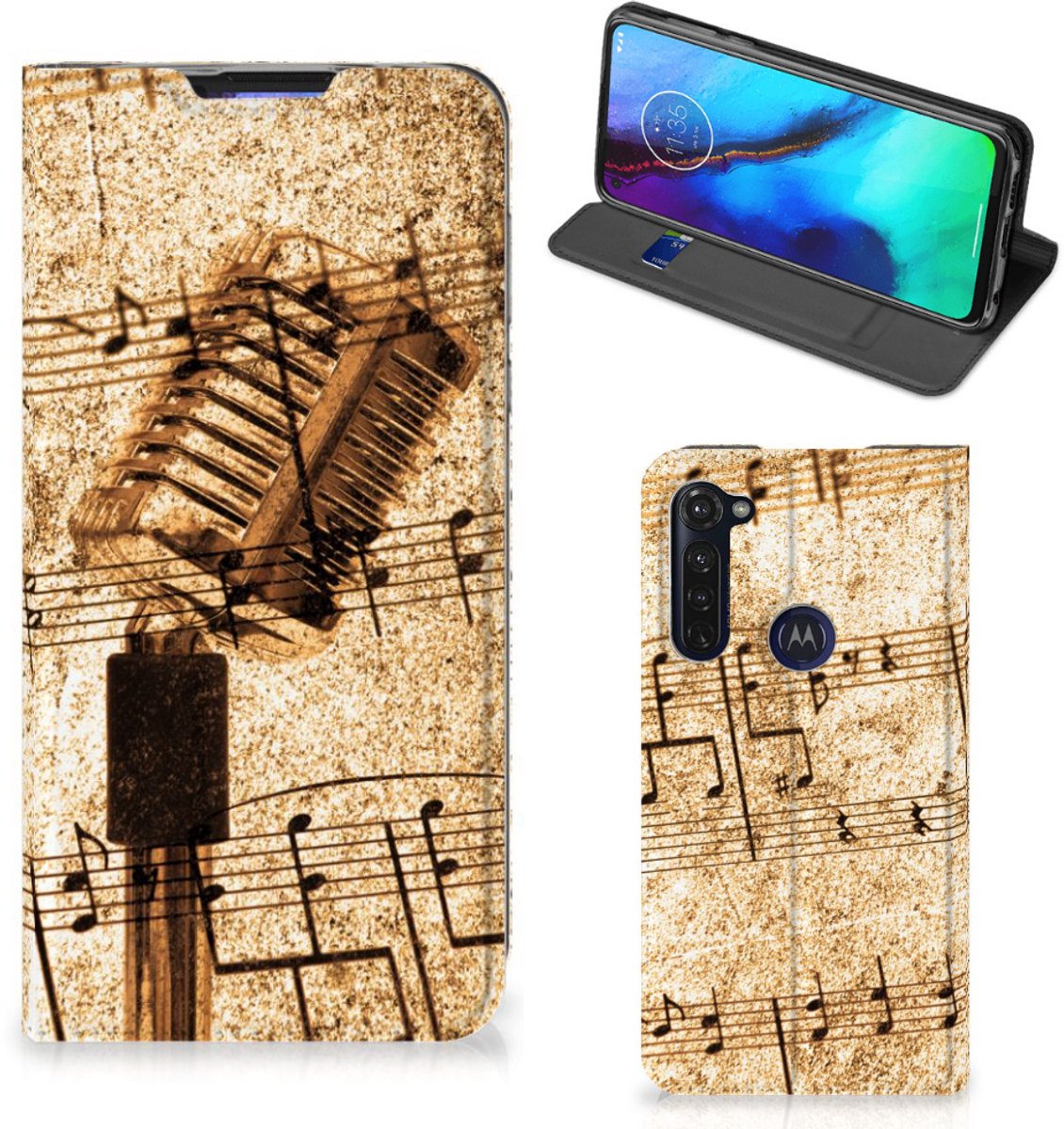 Motorola Moto G Pro Stand Case Bladmuziek