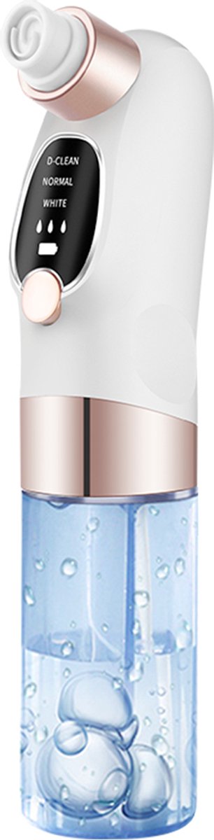 Mee-eterverwijderaar, poriënreiniger, mee-eterverwijderaar, 3 modi en 6 zuigpunten voor gezichtsreiniging, acnebehandeling, mee-eter-zuiger, hydrafacial apparaat, voor vrouwen en mannen (wit-goud)