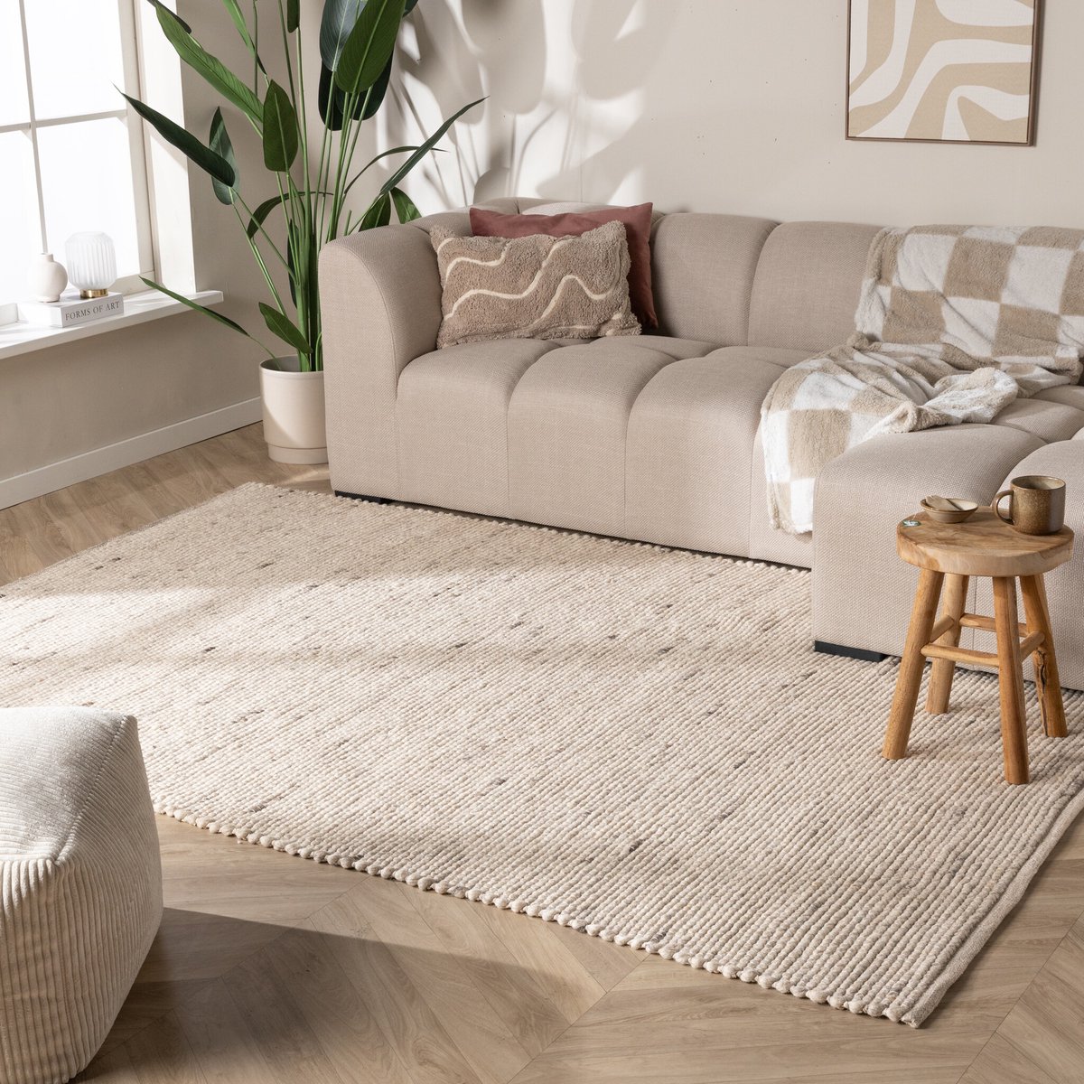 NATURL. Wollen vloerkleed - Feline Wit/Gemeleerd - 230x330cm