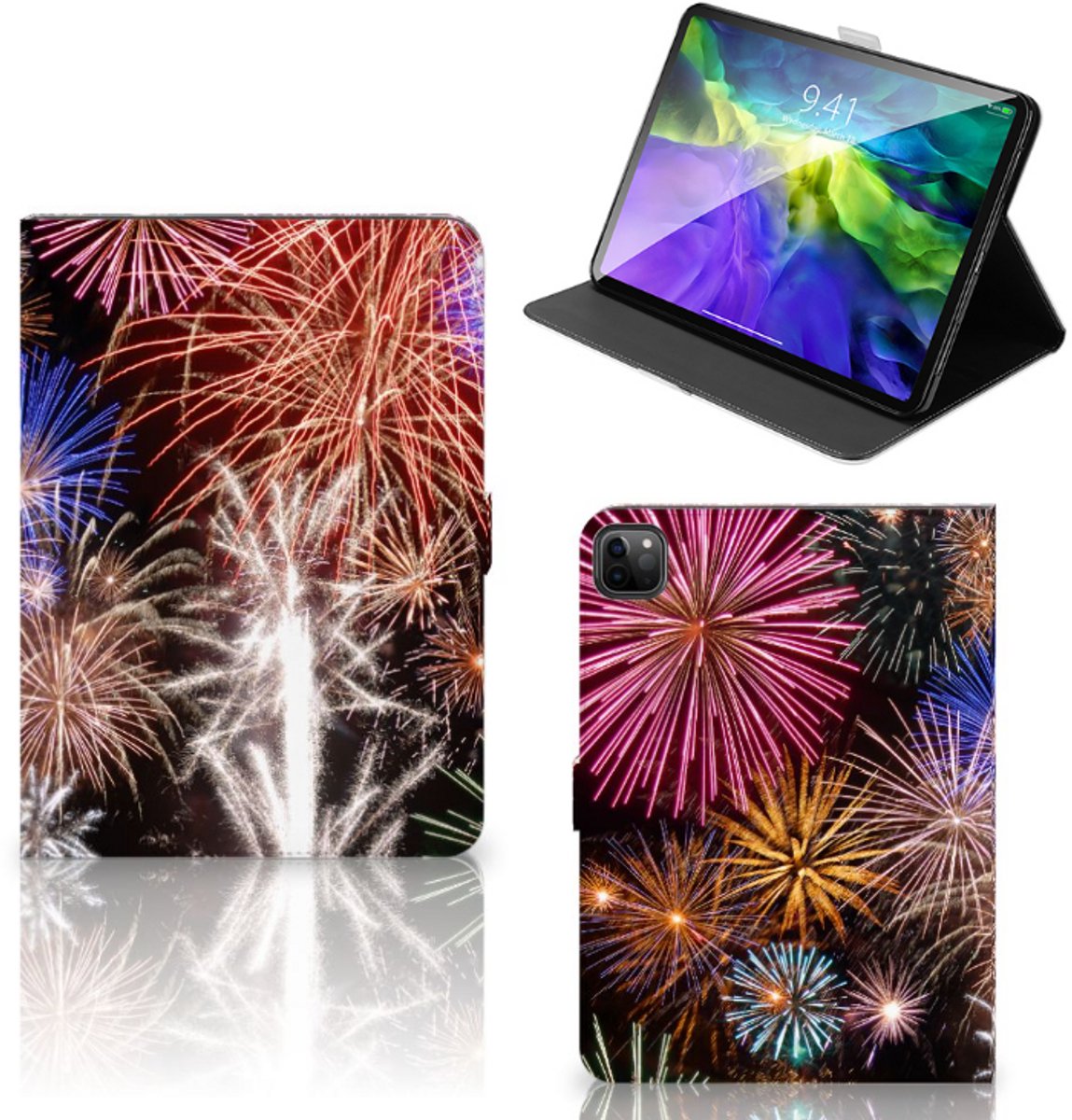 iPad Pro 11 2020/2021/2022 Tablet Hoes met standaard Vuurwerk