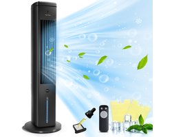 Taylor Swoden Onyx – Luchtkoeler – Aircooler 5L – Torenventilator – Oscillerend – Ventilator met koelelement – Met Afstandsbediening & Aromafunctie – Zwart