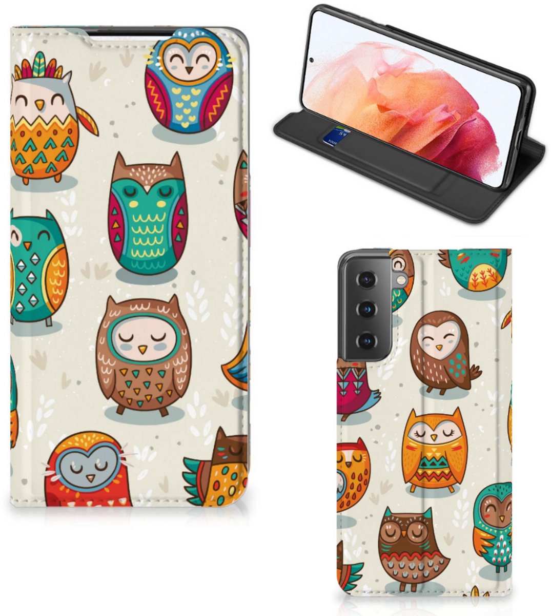 Samsung Galaxy S21 Hoesje maken Vrolijke Uilen