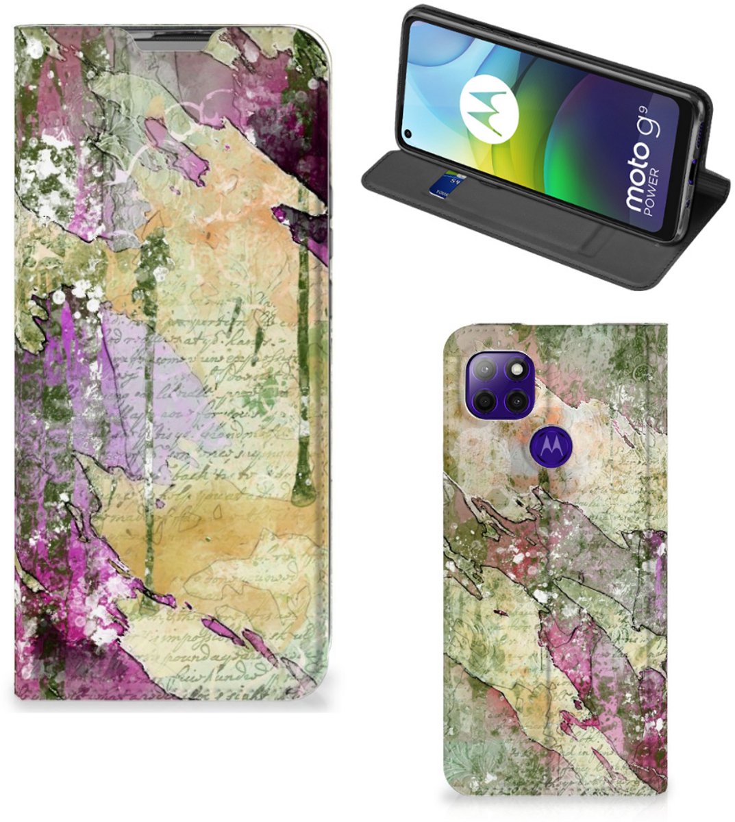 Bookcase Motorola Moto G9 Power Letter Painting