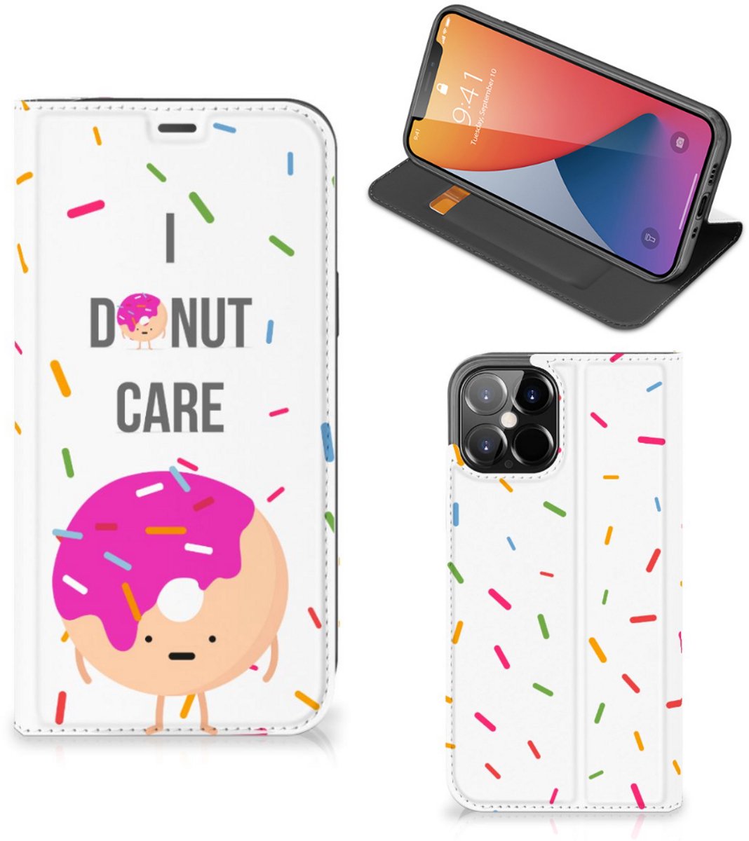 Standcase Hoesje voor iPhone 12 Pro Max Flip Style Cover Donut Roze