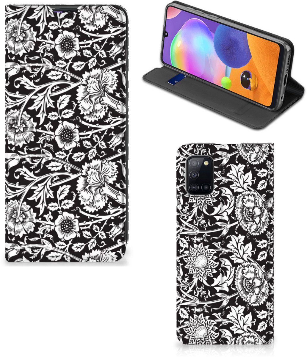 Samsung Galaxy A31 Smart Cover Black Flowers