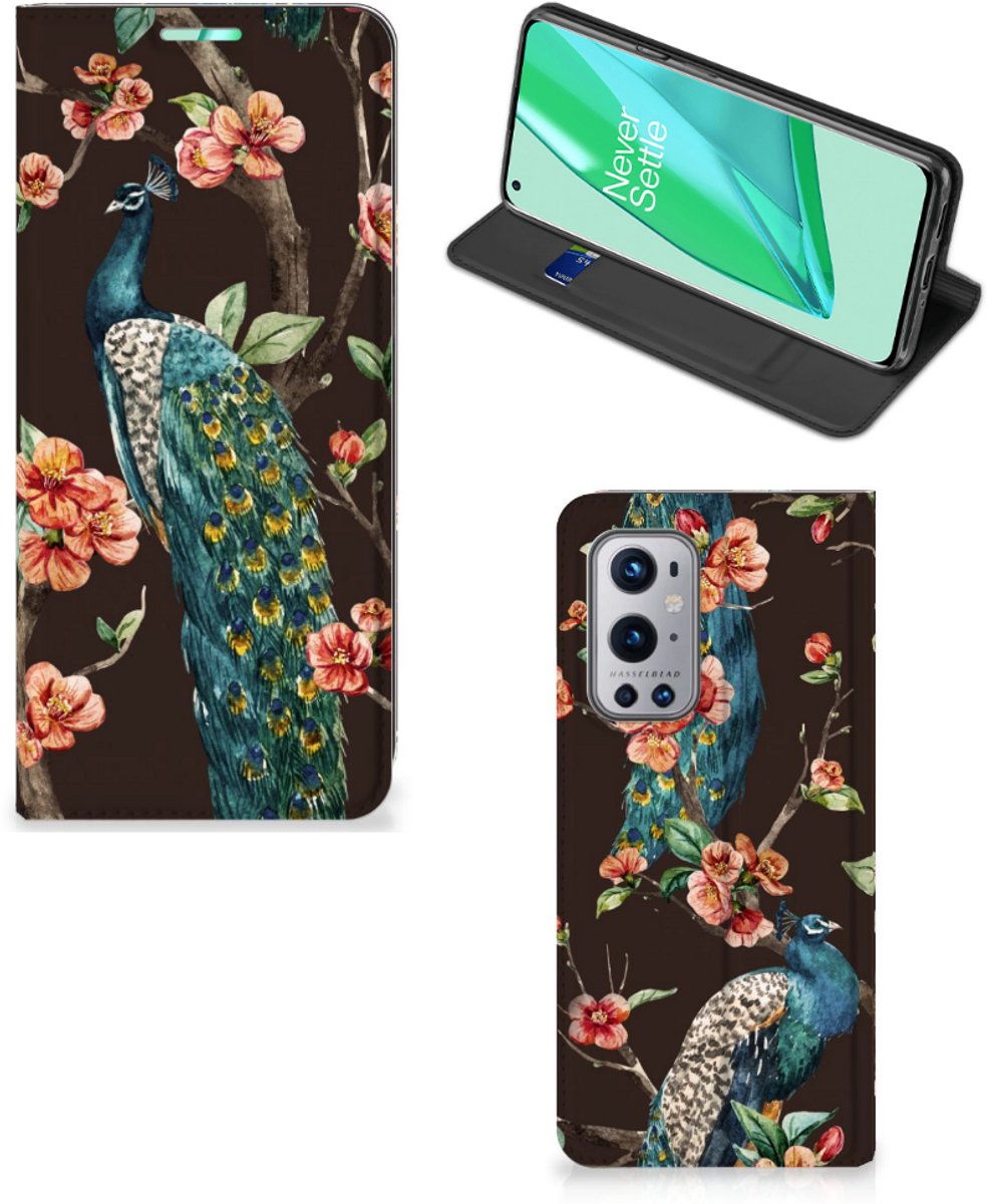 OnePlus 9 Pro Hoesje maken Pauw met Bloemen