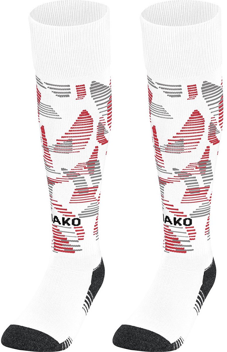 Jako Sonic Voetbalkousen - Wit / Rood / Grijs | Maat: 43-46