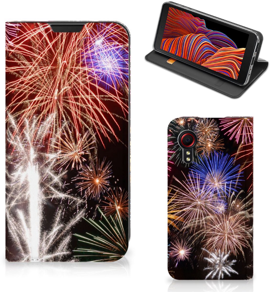 Samsung Galaxy Xcover 5 Hippe Standcase Vuurwerk