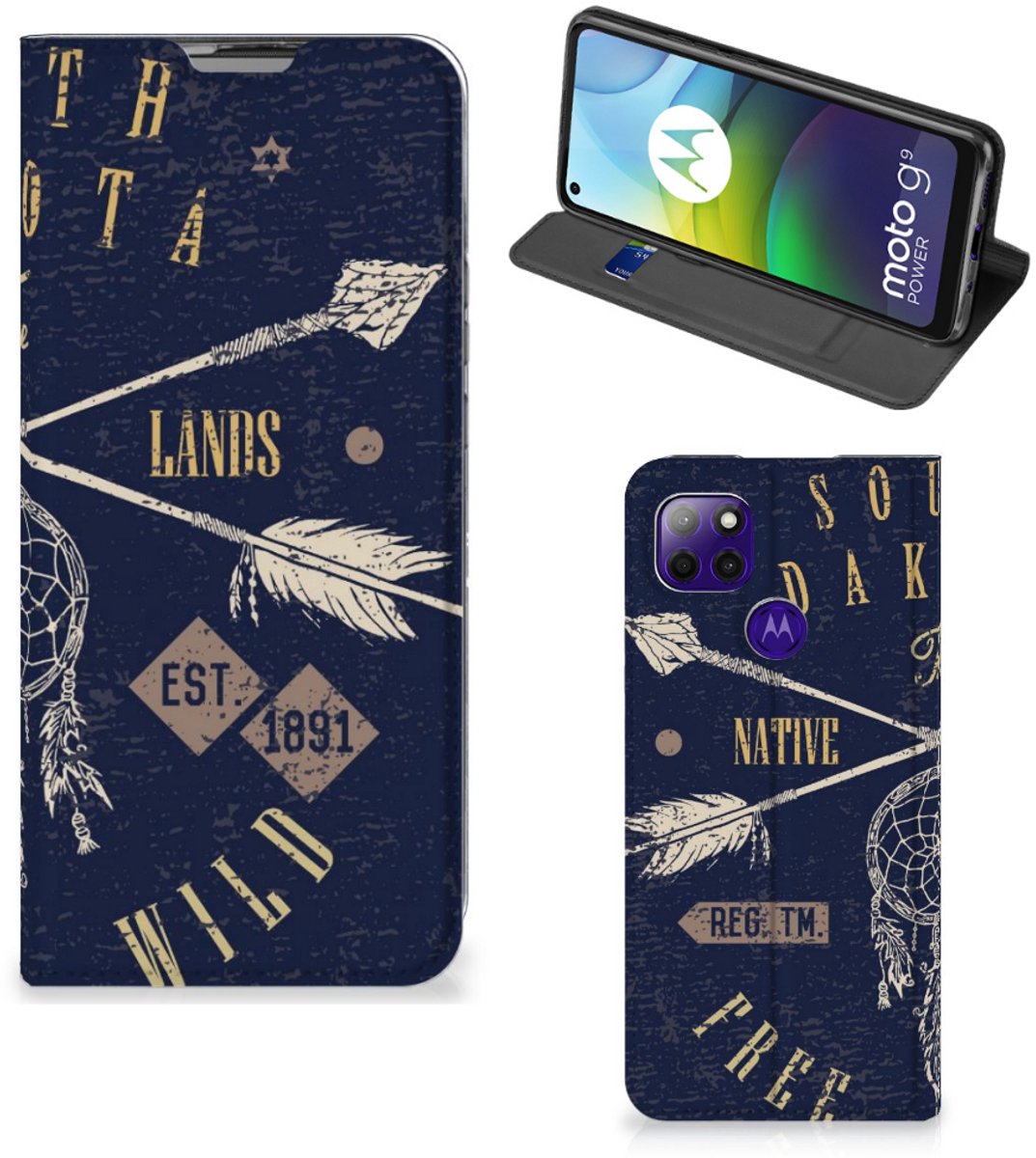 Motorola Moto G9 Power Book Cover South Dakota