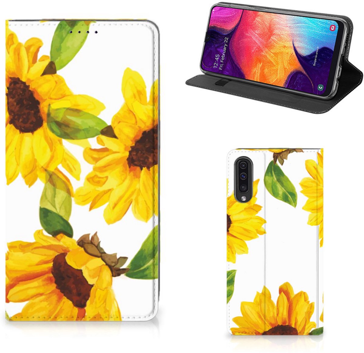 Smart Cover voor Samsung Galaxy A50 Zonnebloemen