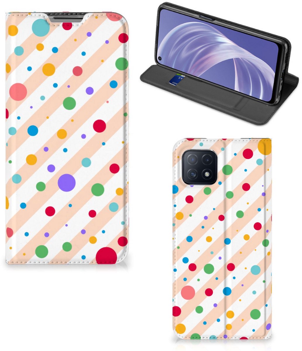 OPPO A73 5G Hoesje met Magneet Dots