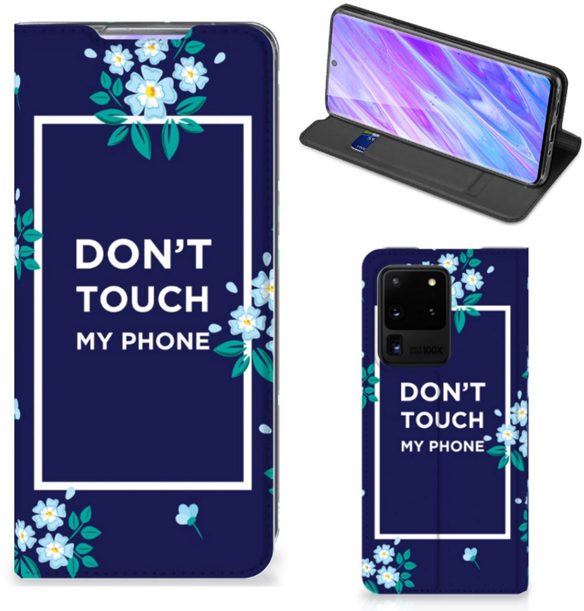 Samsung Galaxy S20 Ultra Design Case Flowers Blue DTMP