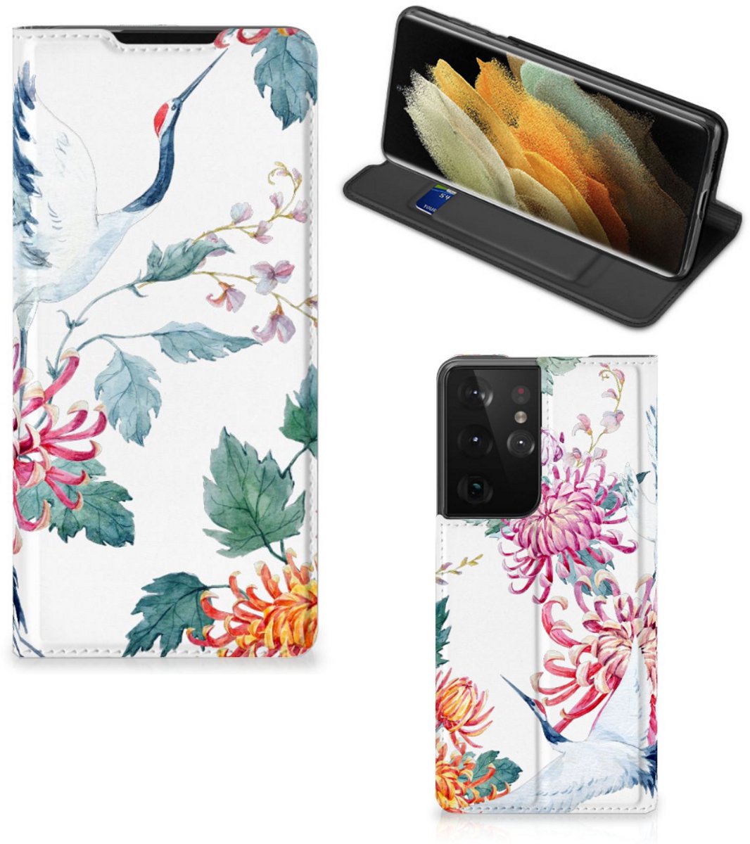 Samsung Galaxy S21 Ultra Hoesje maken Bird Flowers