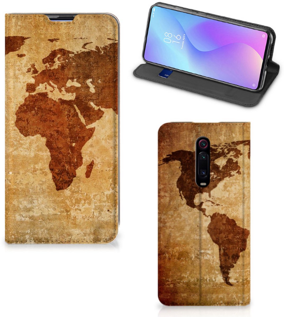 Xiaomi Redmi K20 Pro Book Cover Wereldkaart