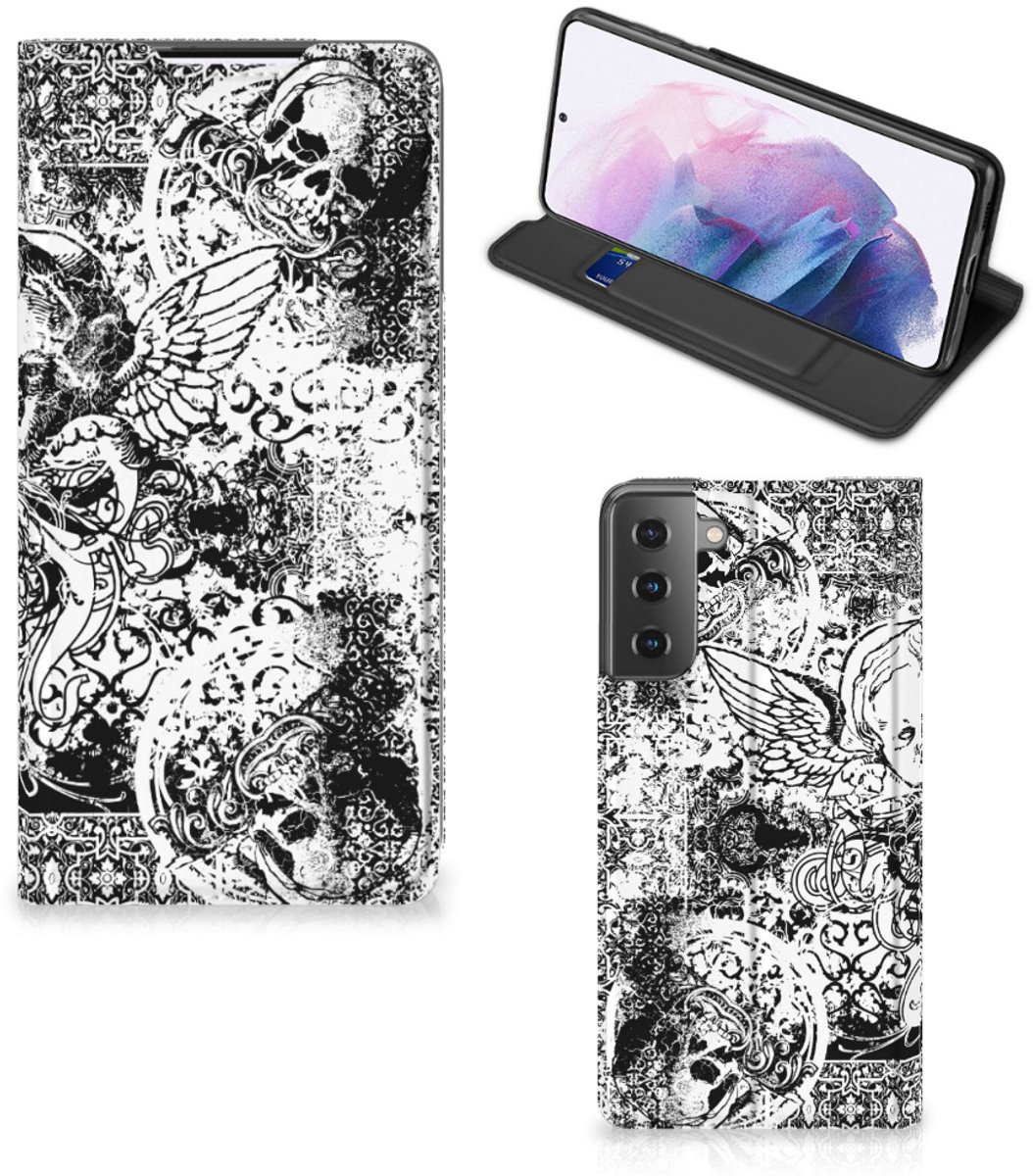 Mobiel BookCase Samsung Galaxy S21 Plus Skulls Angel