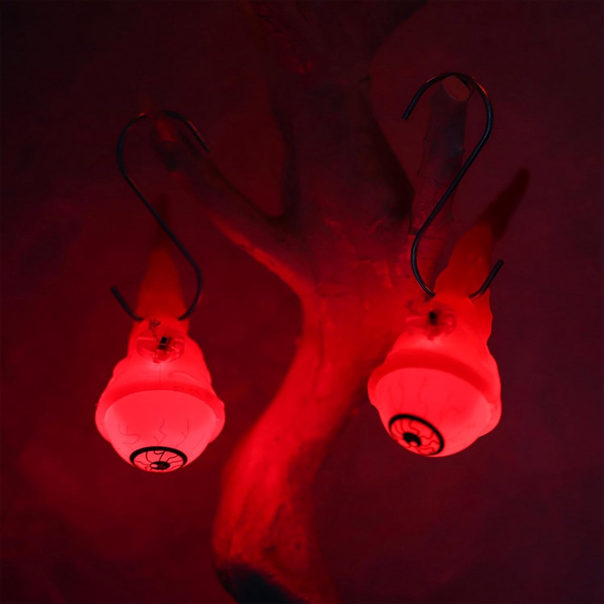 Allecto - Halloween LED verlichting - Eyeball lampen - Creepy sfeerverlichting - Rood - Decoratie - Feestverlichting - Geschikt voor Halloween - Mo...
