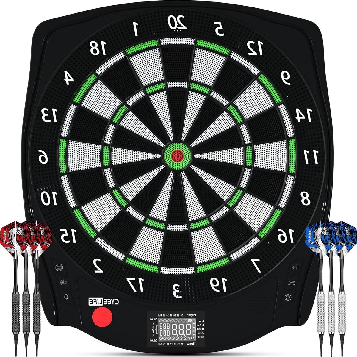 Elektronisch Dartbord - Dartspel Set - Gezellig Spelen - 34 Spellen 255 Variaties - 135 inch - Zwart