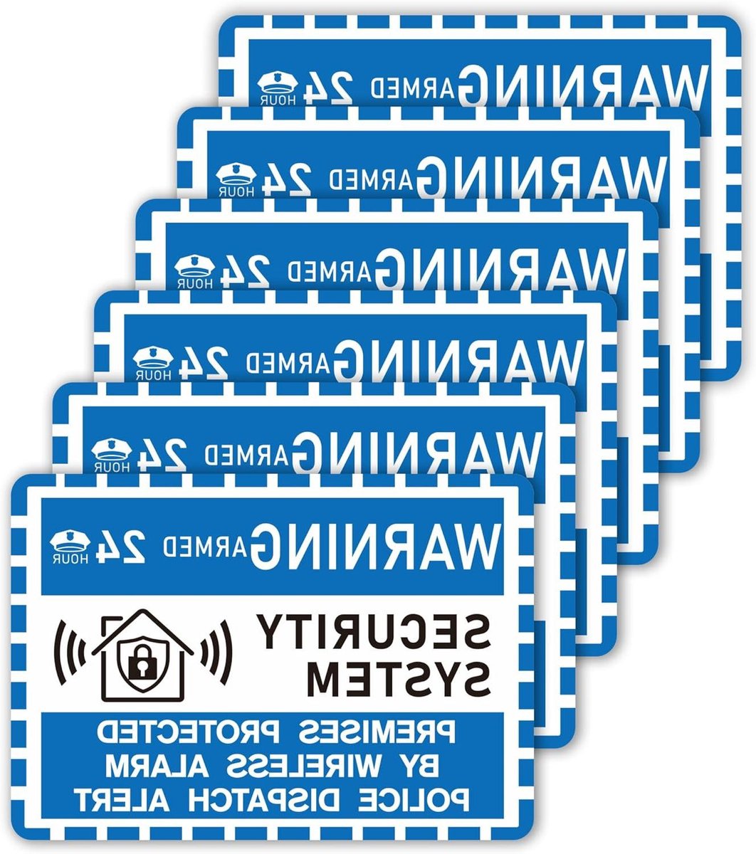 Veiligheidswaarschuwingsborden - Alarm stickers huis - Afschrikken ongewenste bezoekers - Zelfklevend en weerbestendig - 3 stuks - Geel/Zwart