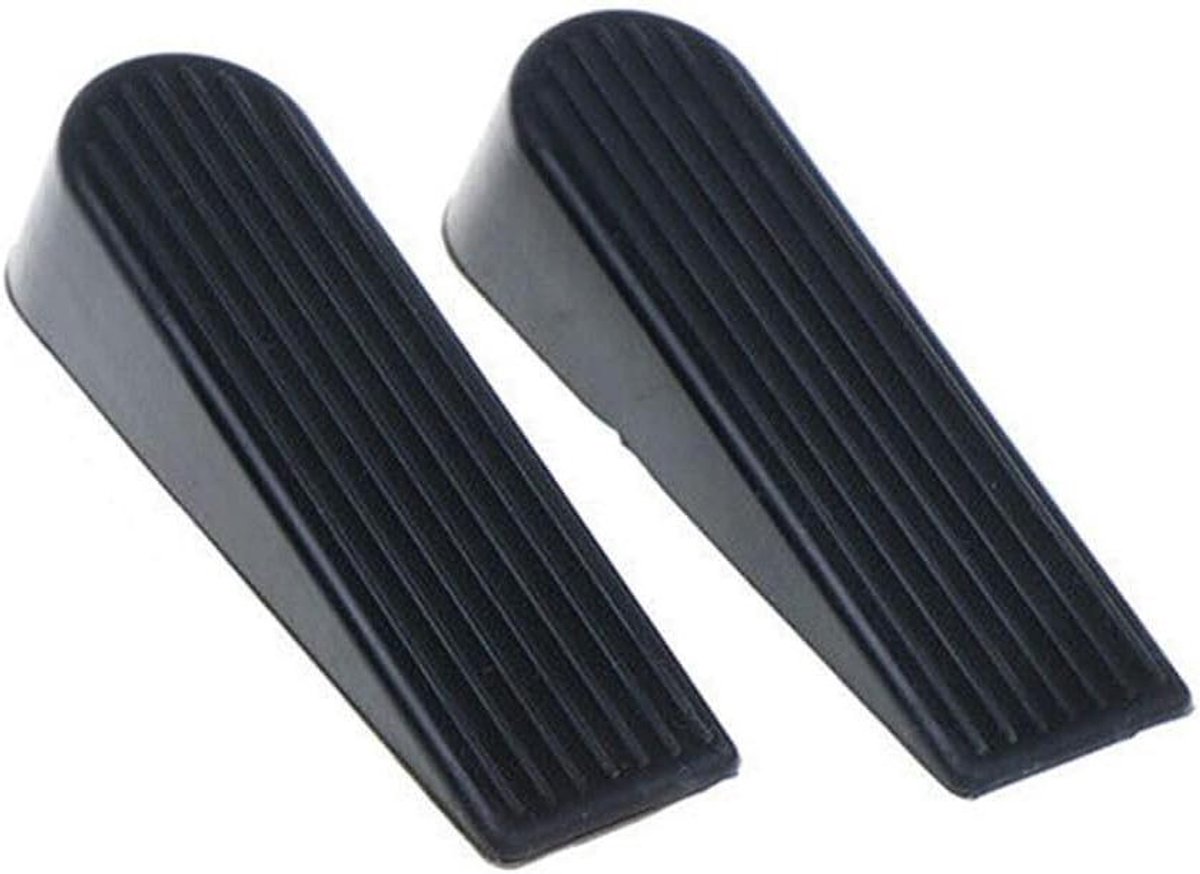 Deurstopper Rubber - Deurwig Deurvastzetter - Deuren Open Houden - Anti-slip Strip - 100 x 30mm - Zwart