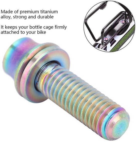 Allecto - MTB Water Bottle Cage - Titanium Alloy - Sterke en duurzame bevestiging - Goudkleurig - Fietstoebehoren - Voor mountainbikes - M5x16mm — afbeelding 5