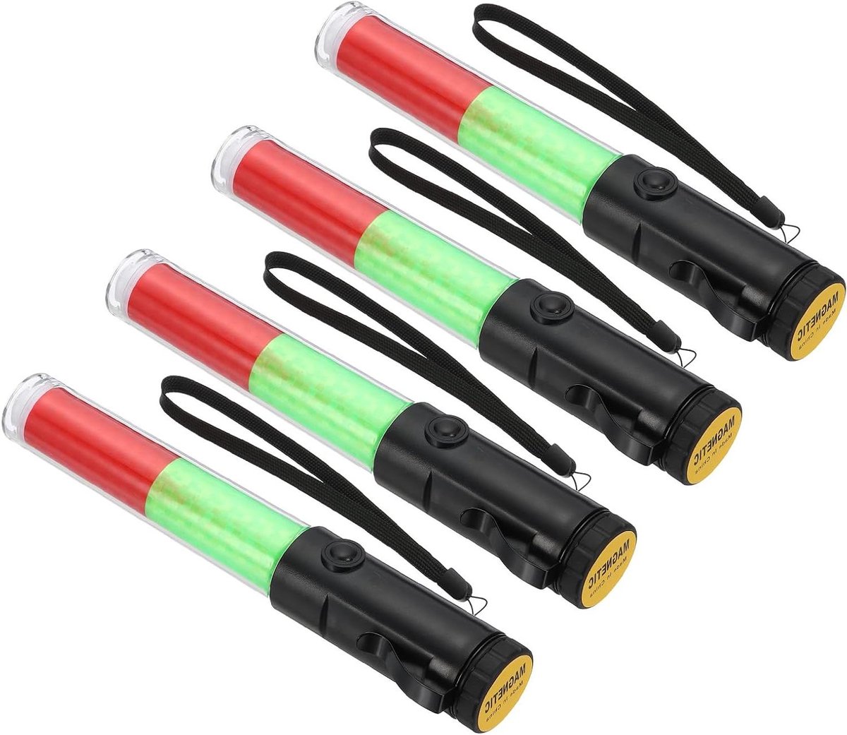 Verkeersstaaf Set - Signaalstaf Luchtverkeer - Verkeersregeling - Met Magnetische Basis - 285 cm - Rood Groen