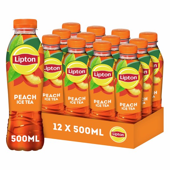Lipton Ice Tea fles - Peach - laag in calorieën - 12 x 500 ml - Voordeelverpakking