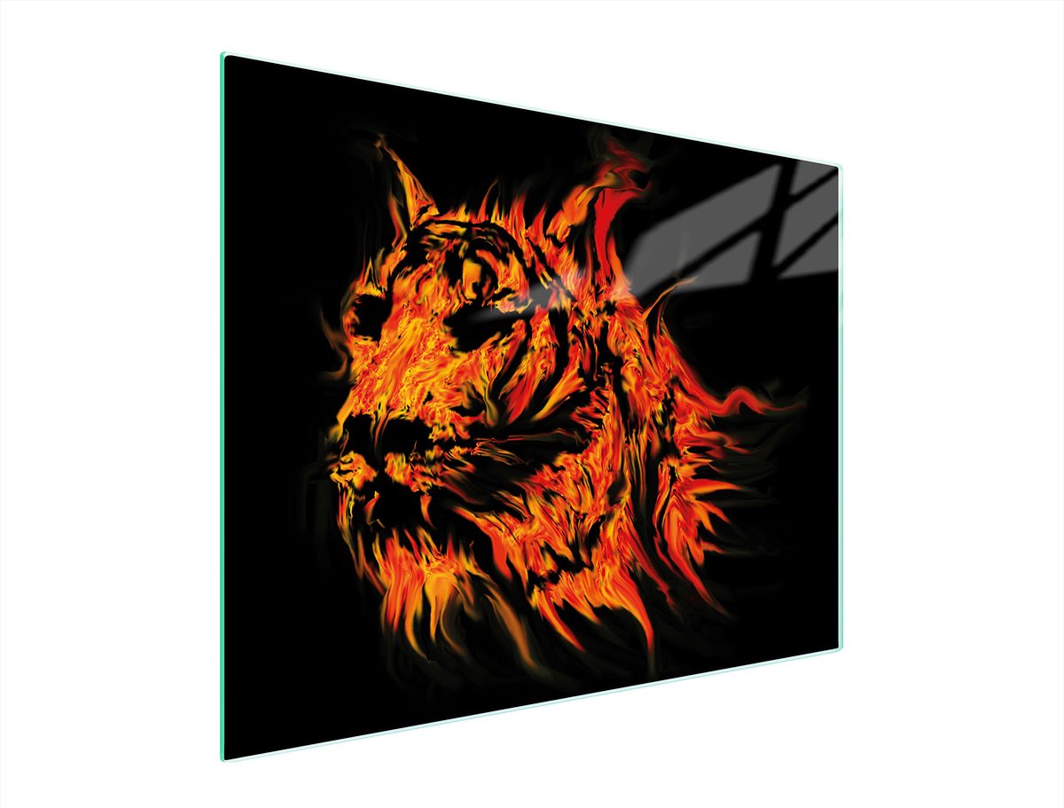 TMK ArtDeko Serie - Glazen Snijplank - 52x40 cm - Tijgerprint