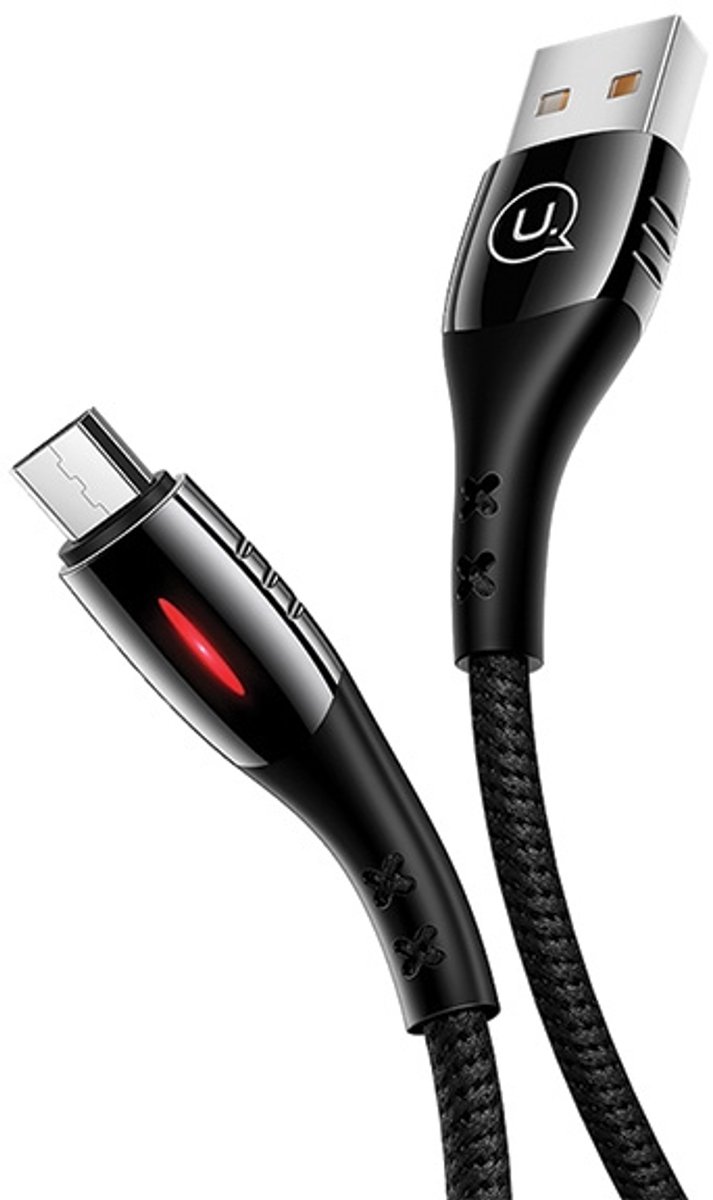 USAMS U-Tone Serie - microUSB Kabel - Snelladen - 1.2m - Zwart