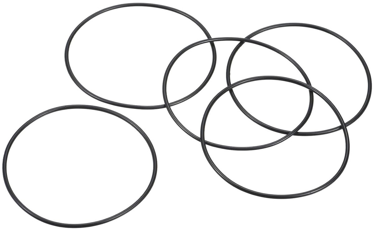 5 Stuks Nitrile Rubber O-Ringen 58mm AD 55mm ID 1.5mm Breed voor Kraan, Loodgieterswerk en Auto Reparatie, Zwart