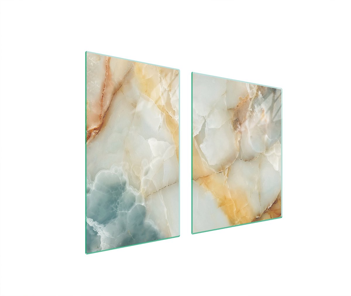 TMK ArtDeko Serie - Glazen Snijplank - 100x52 cm - Marmer Design - Hittebestendig
