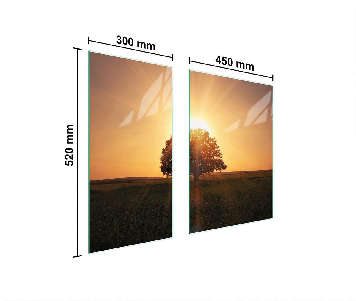 TMK ArtDeko Serie - Kookplaat Achterwand - Glas - 75x52 cm - Hartglas
