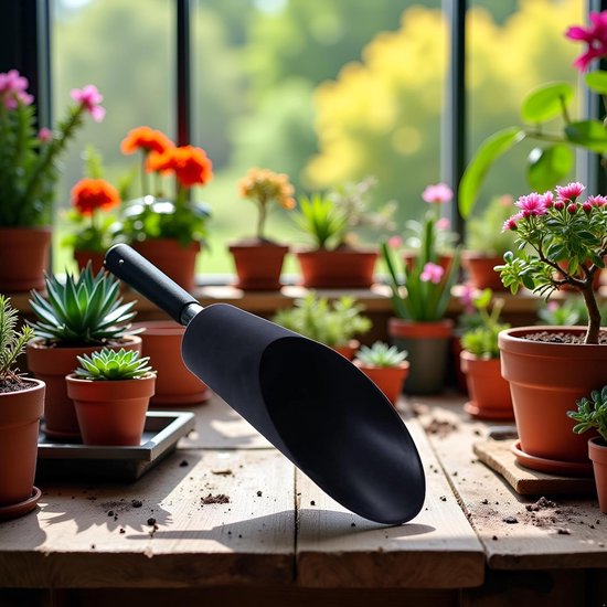 Zwarte bonsai-bodemschep eenpanschep kunststof tuingaarde schep kleurrijk tuingereedschap voor bloemenplantbonsai-bodemschep van Merkloos	 — afbeelding 2