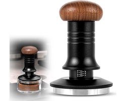 Koffie Tamper - Espresso Press - Perfect Espresso - Constante Druk - 58 mm - Zilver Hout