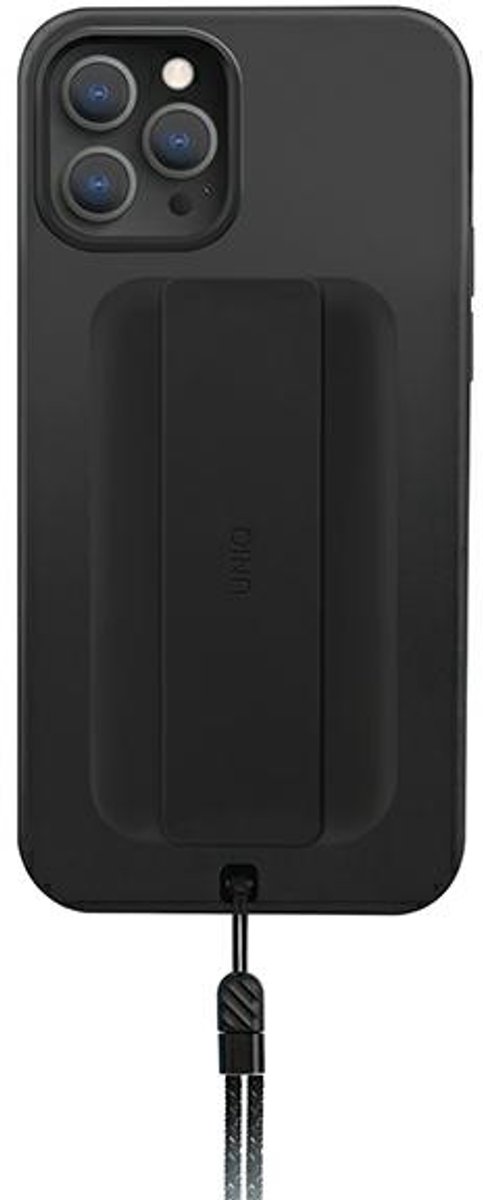UNIQ Heldro Serie - Antimicrobieel iPhone 12 Pro Max Hoesje - Zwart - FlexGrip - Hygiëne